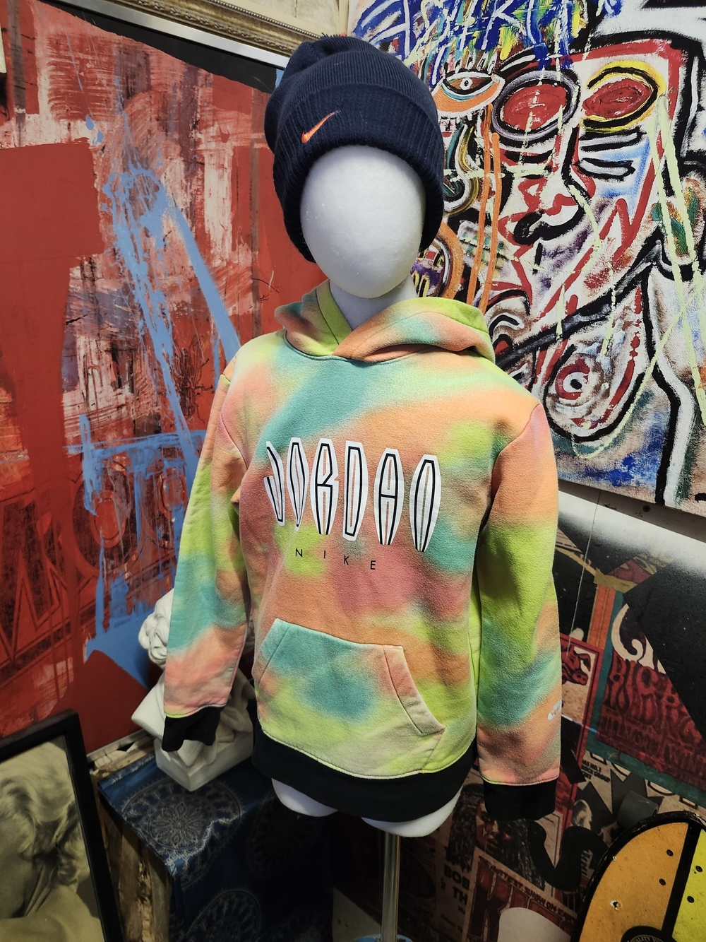 Jump Vintage Jordan Tie-Dye Crewneck Hoodie - Green, Pink, Orange, Blue